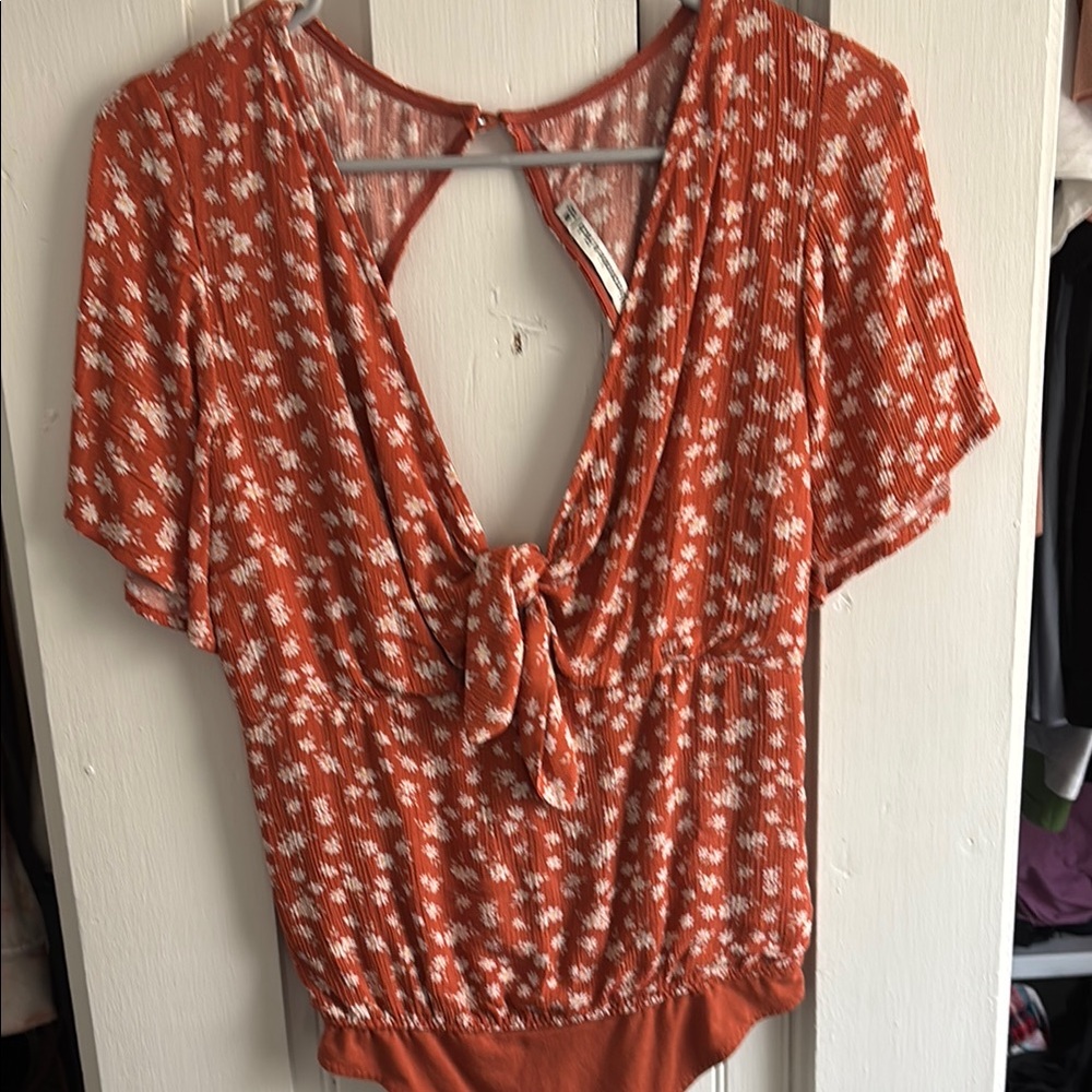 Orange Floral Women's Top